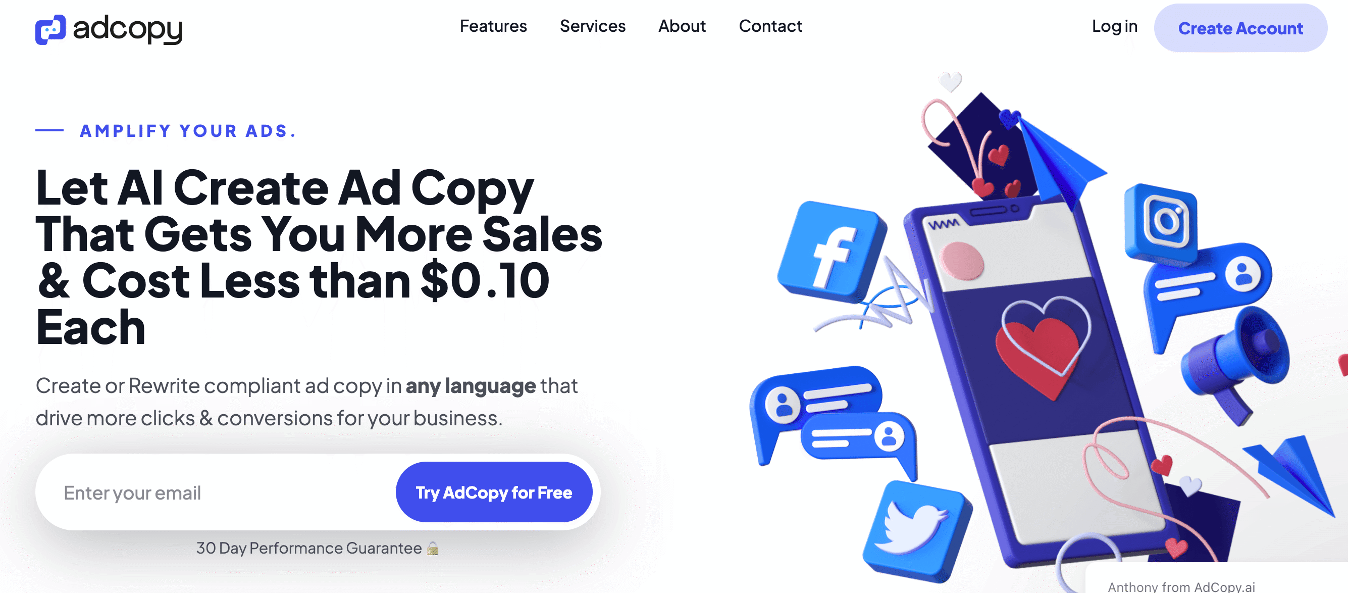 Adcopy AI | Більше кліків та конверсій на вашу цифрову рекламу Generator-online.com