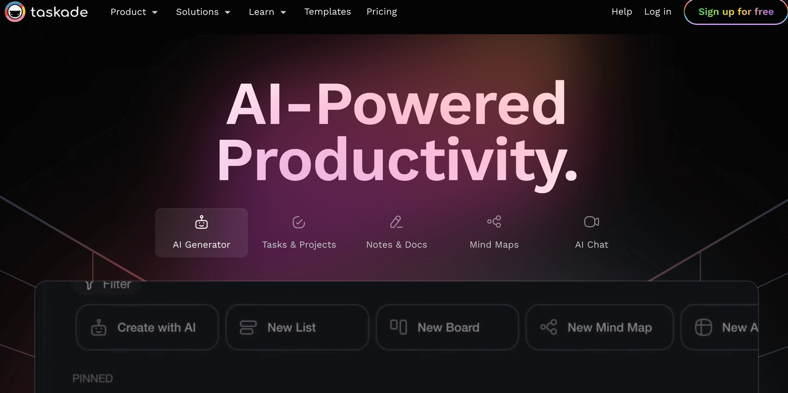 AI Taskade | Зручний менеджер завдань для спільної роботи | Generator-online.com
