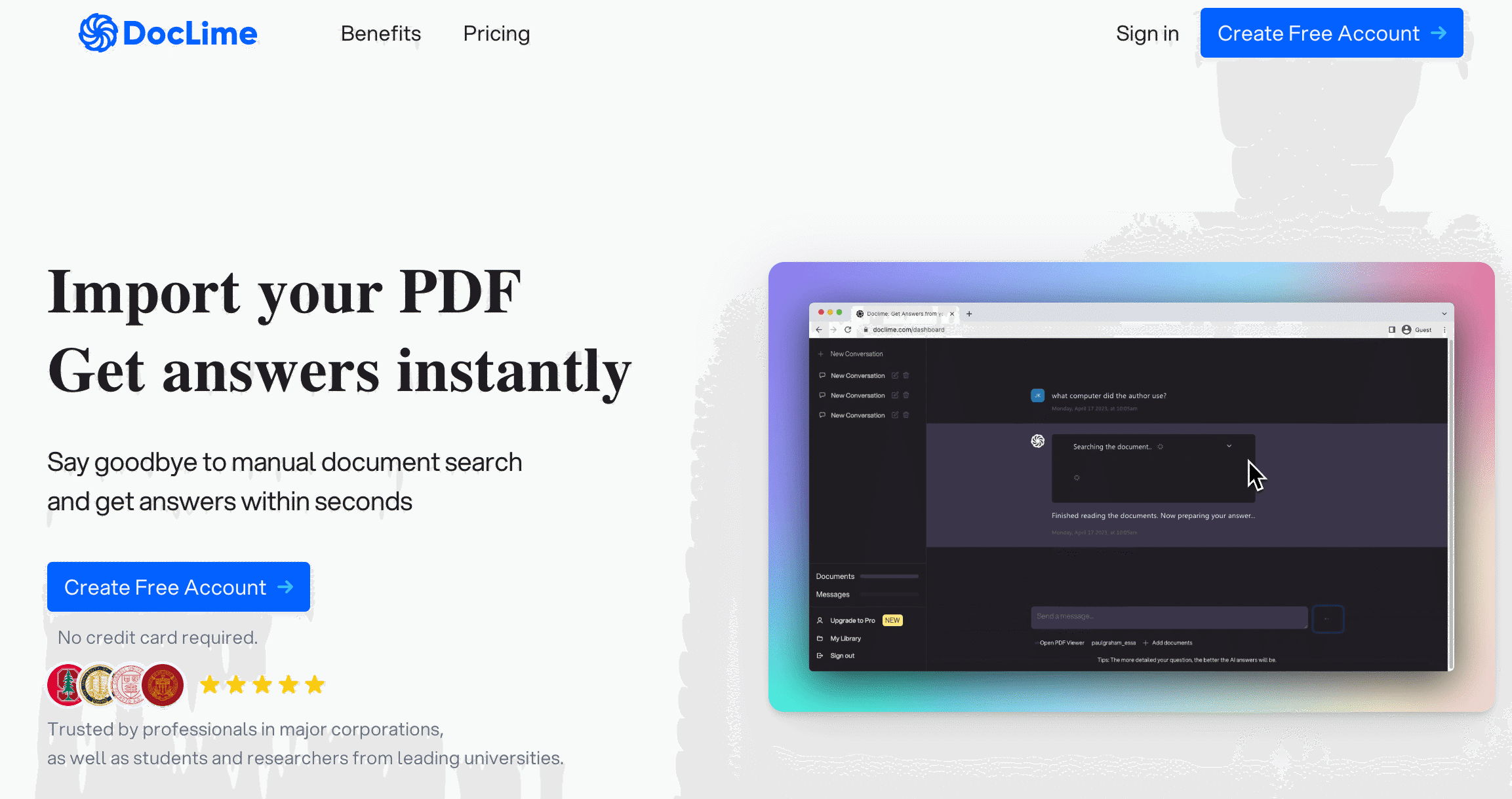 Doclime AI | Просто імпортуйте PDF-файл та отримайте миттєві результати | Generator-online.com